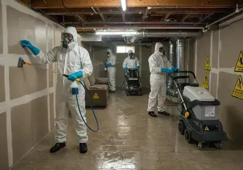 Basement Moisture Removal and Structural Drying process in Lawrence County, MO